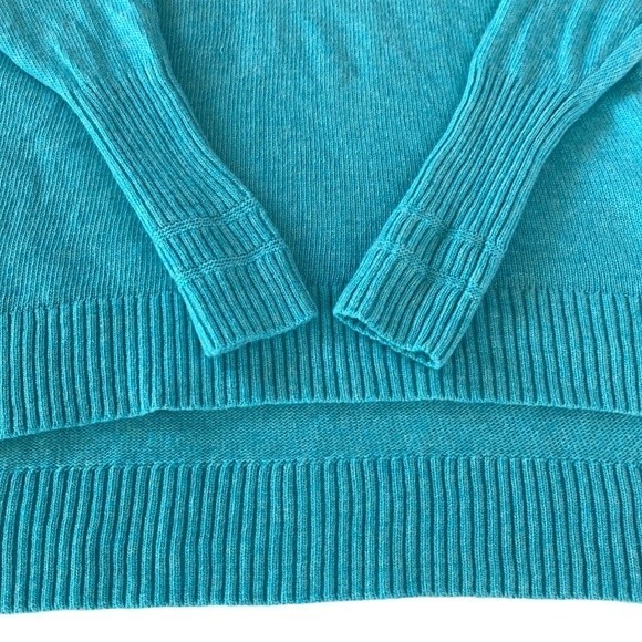 J Crew New! Wool Blend High Low Tunic Turtleneck Sweater Long Sleeve Turquoise - Picture 14 of 15